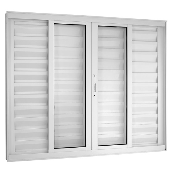 Janela veneziana de correr 6 folhas - Branco